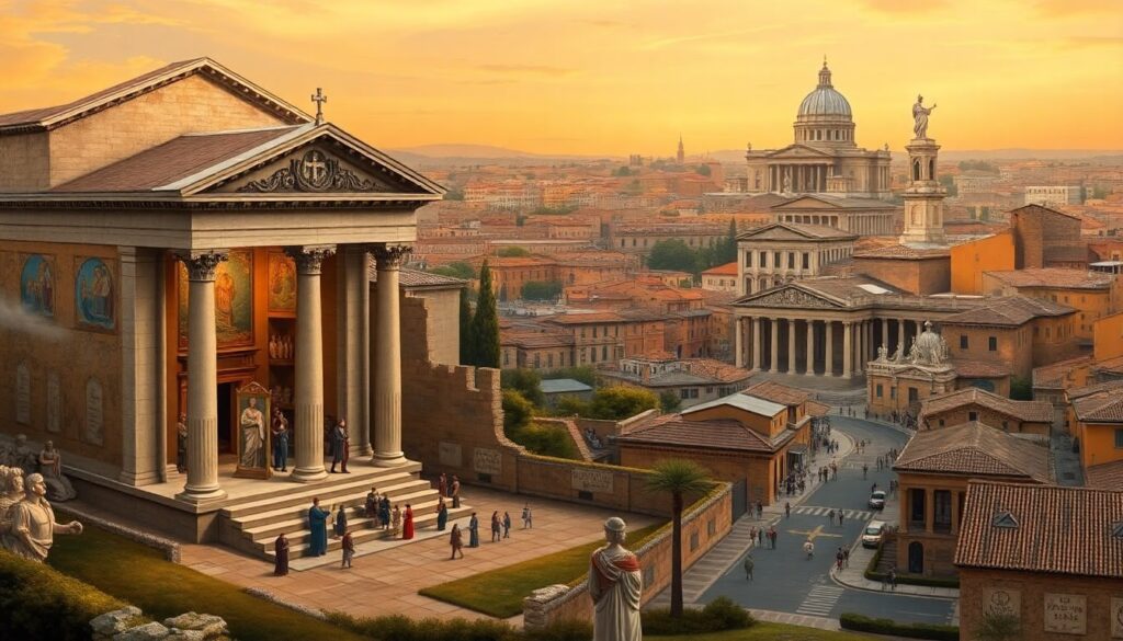 From Paganism to Christianity: The Transformation of Religious Spaces in Rome From Paganism to Christianity: The Transformation of Religious Spaces in Rome
