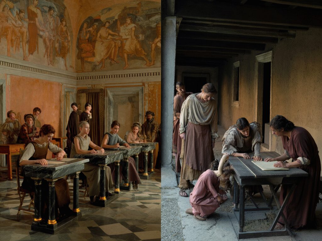 Childhood Education Methods in Elite vs. Commoner Households in Rome