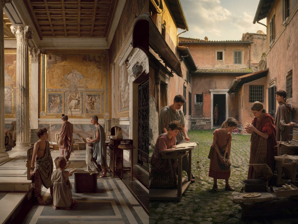 Childhood Education Methods in Elite vs. Commoner Households in Rome