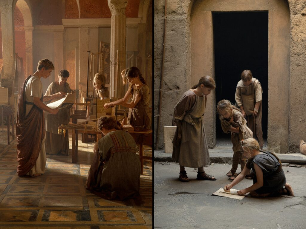 Childhood Education Methods in Elite vs. Commoner Households in Rome
