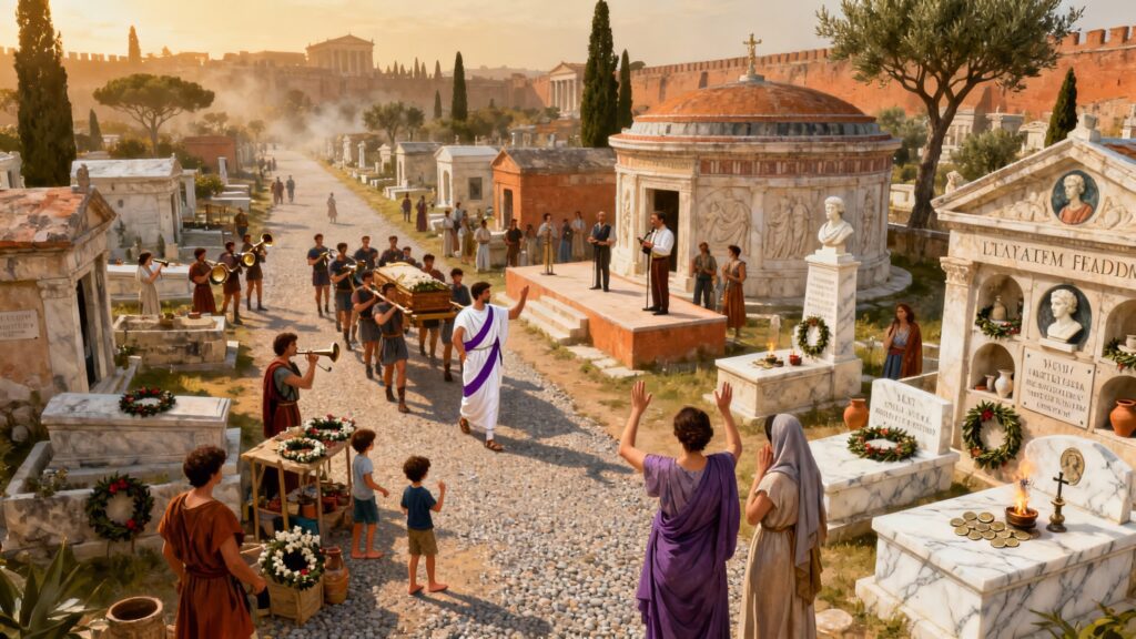 Roman Cemeteries as Community Hubs: Mourning, Memory, and Social Rituals Roman Cemeteries as Community Hubs: Mourning, Memory, and Social Rituals