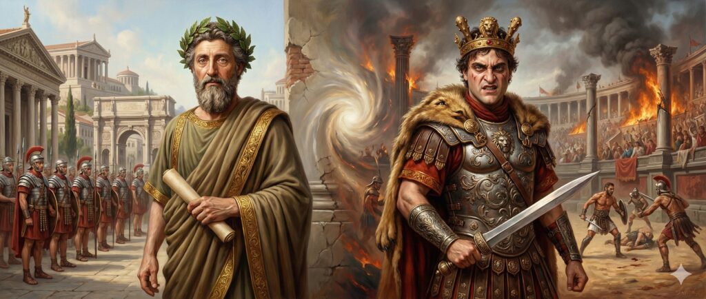 Aurelius vs. Commodus: Contrasting Father and Son Emperors